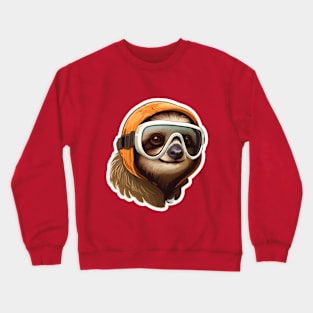 Sloth Wearing Ski Goggles Crewneck Sweatshirt